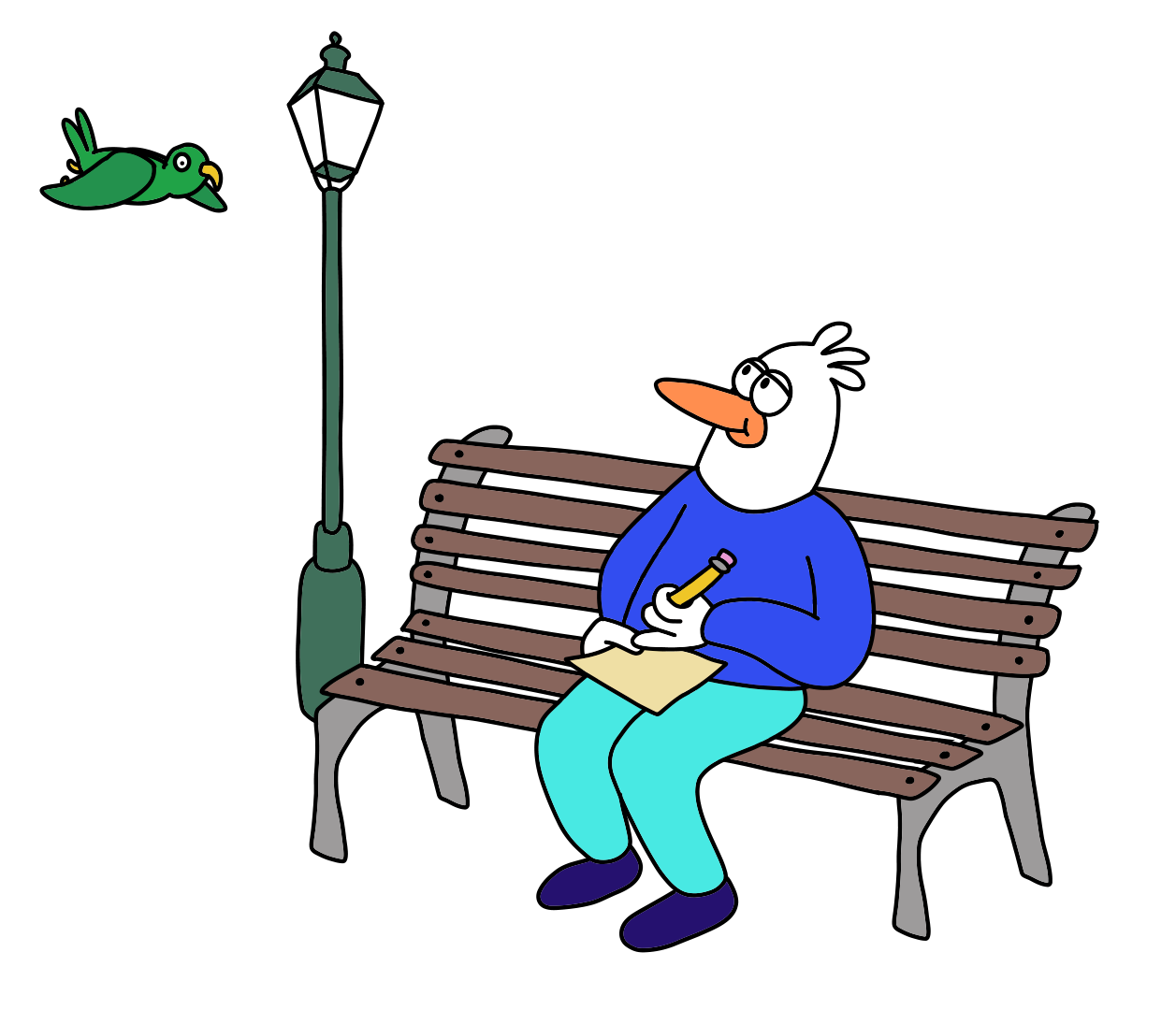 Didi est sur un banc